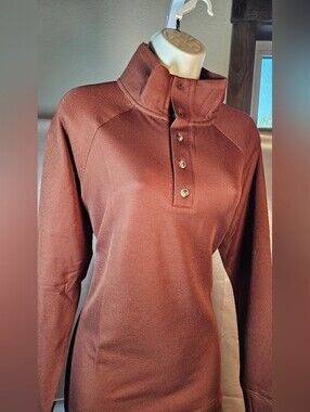 Duck Camp Hill Country TurboDry Pullover Women’s M Rust Brown Wool Blend NWT